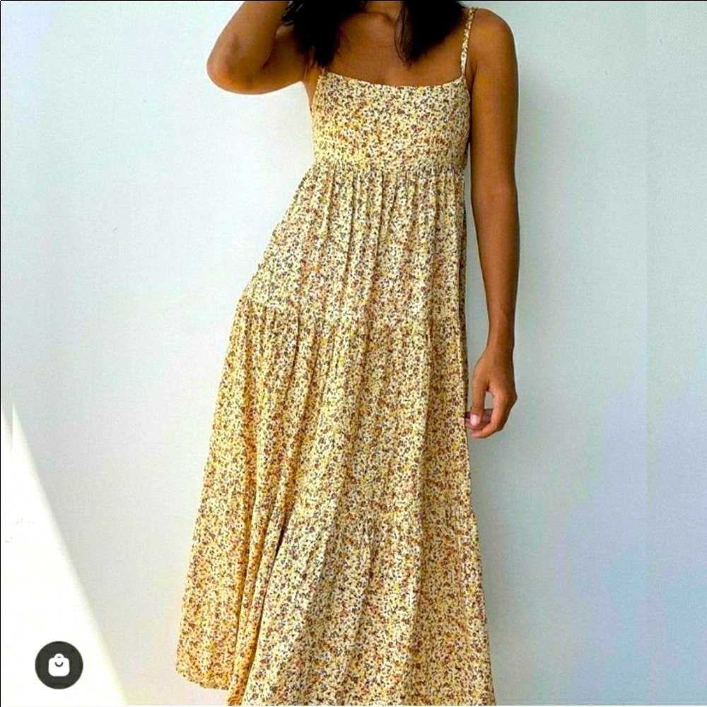 Faithfull the Brand Yellow Floral Dress